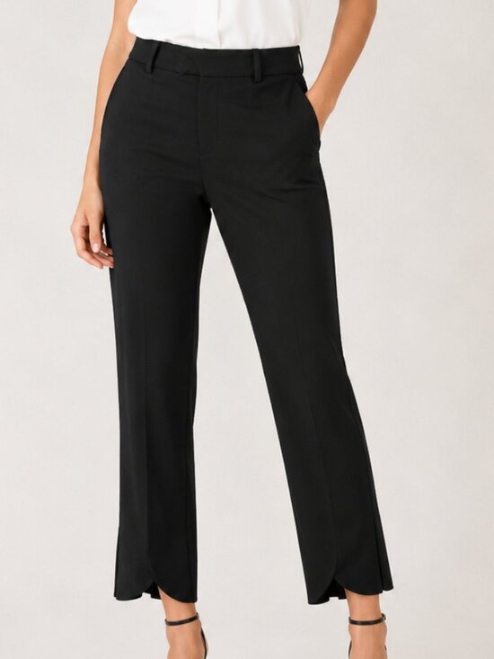 Anthropologie Pants - Anthropologie Essential Trouser Pants Black Tulip Hem Slim Ankle Size 4